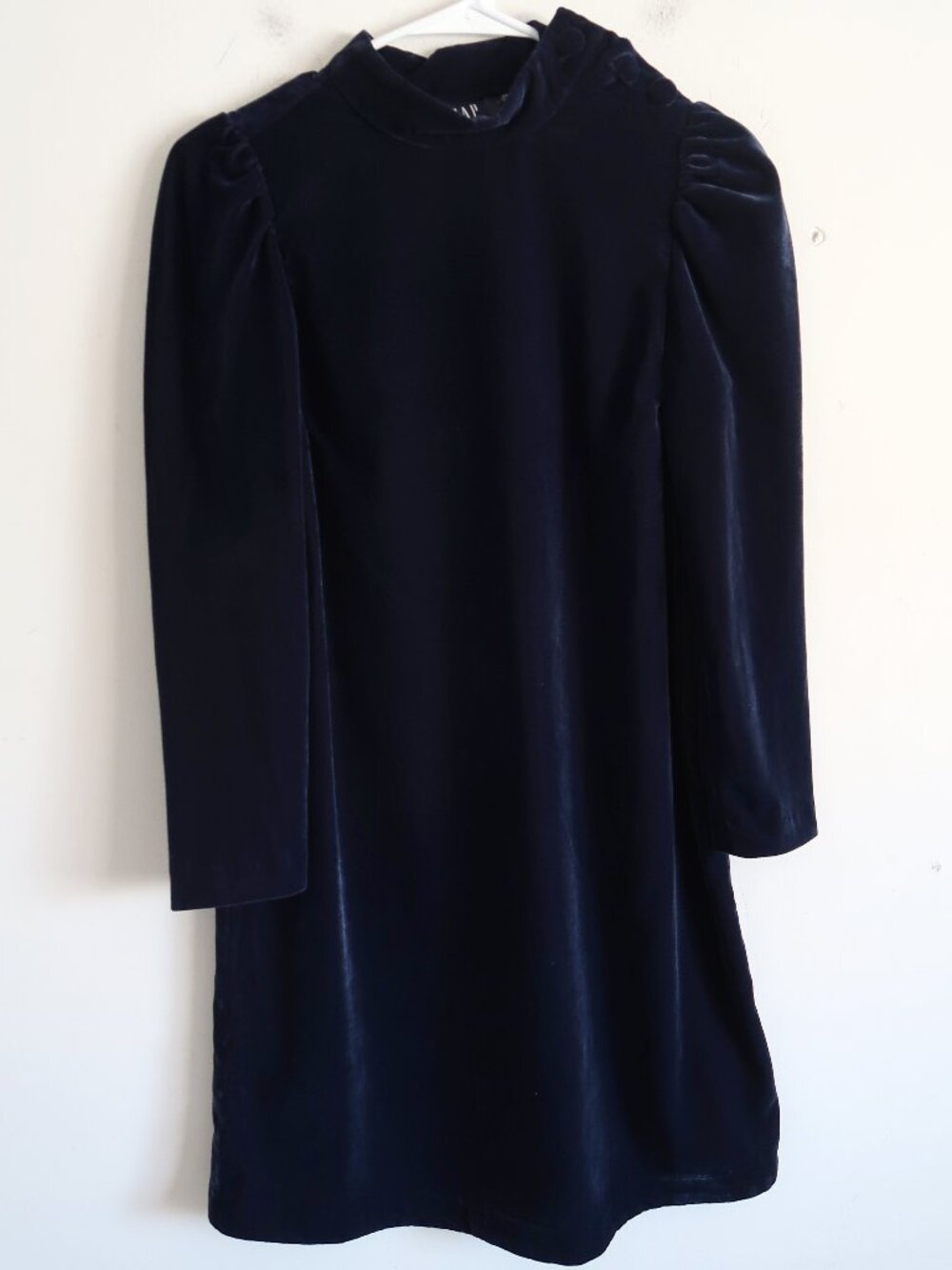 Gap Blue Velvet Long Sleeve Dress - Size XS